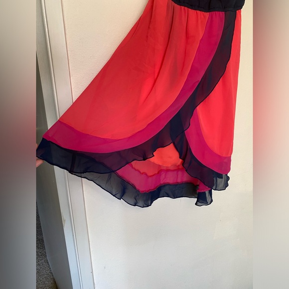 Girls Paper Doll Layered Sun Dress, Navy Pink Red, Tank, Size 10 Medium/large - Picture 4 of 8